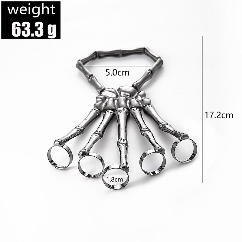 Popular European & American Metallic Skull Skeleton Bracelet, Ghost Claw Finger Bracelet, Halloween Jewelry