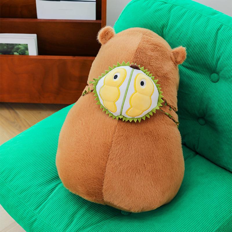 New Kapibara Fruit Durian Capybara Plush Toy Throw Pillow Guinea Pig Doll Doll Removable Backpack