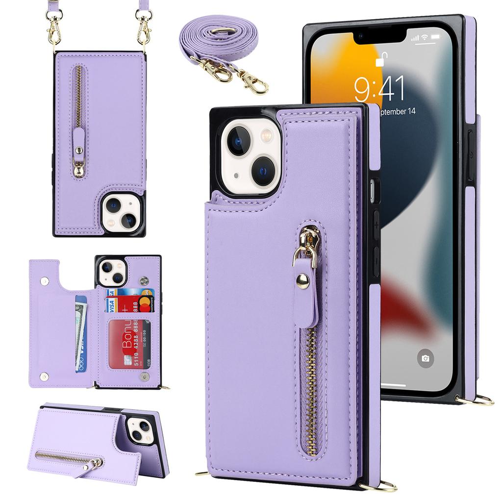 Geeignet für Phone16 PRO Handyhülle mit Apple-Reißverschluss, Guo13 Umhänge-Handyhülle und modische Damen-Schutzhülle mit Lanyard