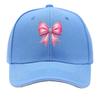 Pink Glitter Rhinestone Bow Sparkle Ribbon Design Sandwich Baseball Cap Unisex Women Sun Cap Outdoor Workouts Hat