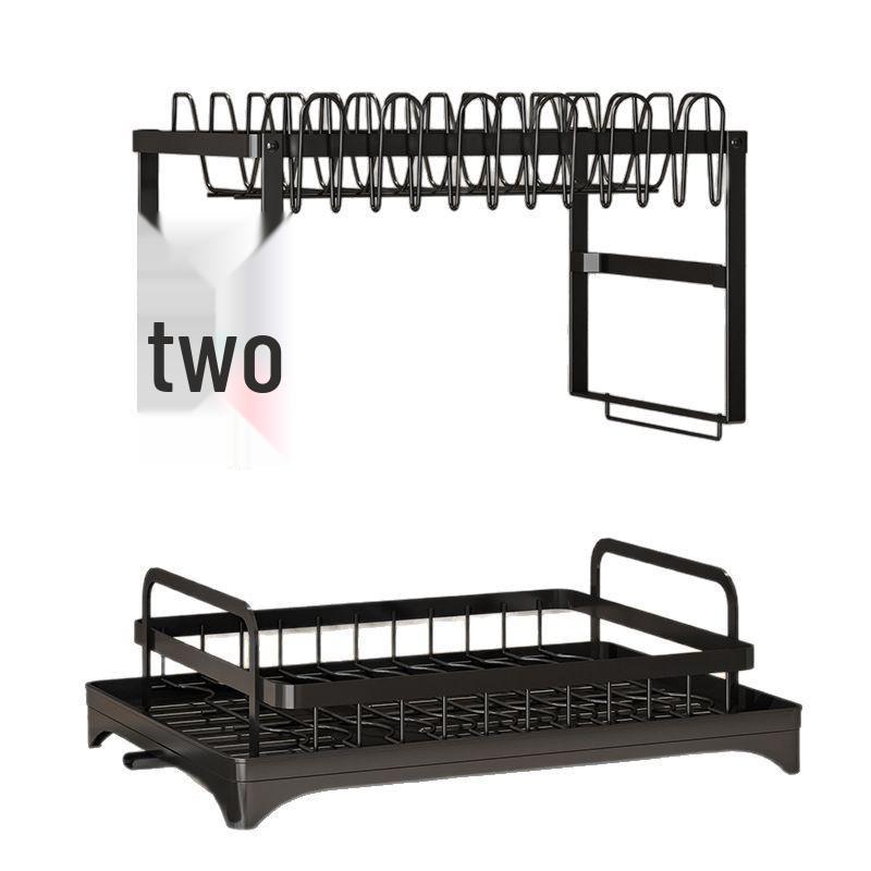Multifunctional Kitchen Dish and Bowl Organizer Rack with Draining and Chopstick Storage