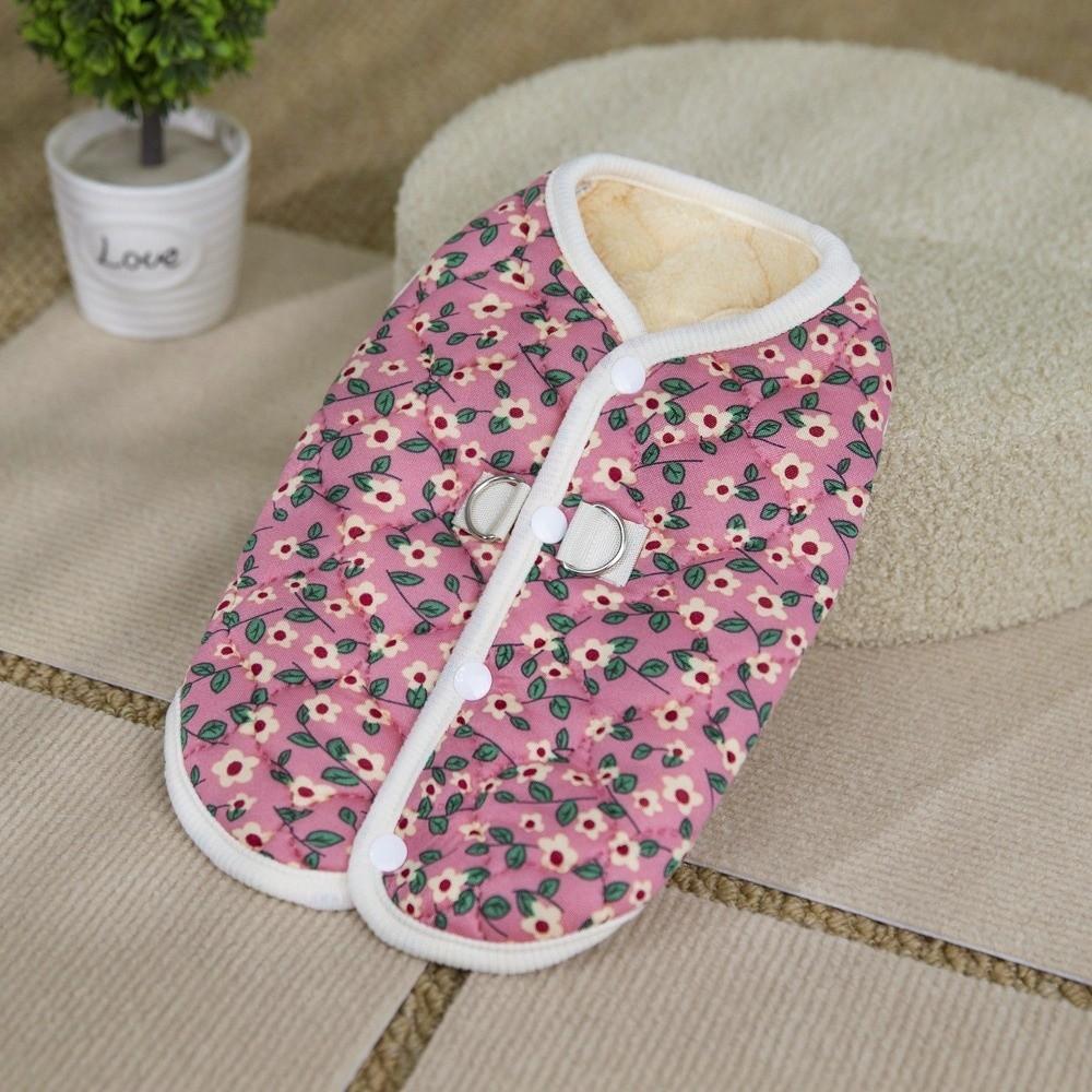 Polyester Cotton Dog Vest Floral Kitten Apparel New Puppy Clothes Autumn Winter