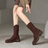 Winter and Autumn Mid-calf Boots with Insulation, Soft Fur-lined Boots, Versatile Women's Shoes