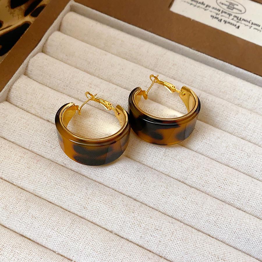 Silver Needle Geometric Irregular Resin Y2K Earrings - Retro Stud Ear Accessories for Women