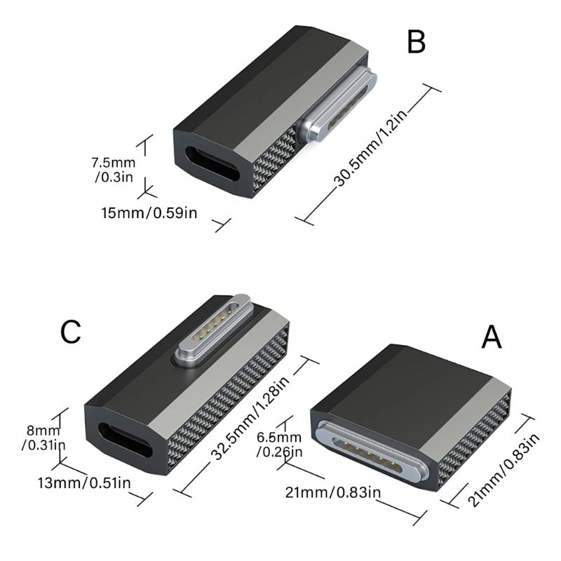 Secure Magnetic Lock Converter From Type C PD140W Fast Charging Preventing Device Drops Enhances Safety