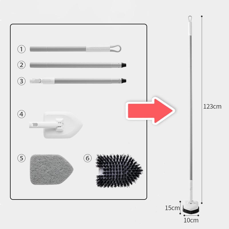 

Щетка для мытья пола 2 в 1, щетка для чистки, губка с длинной ручкой, съемный скребок, волшебная швабра, щетка для чистки плитки в ванной