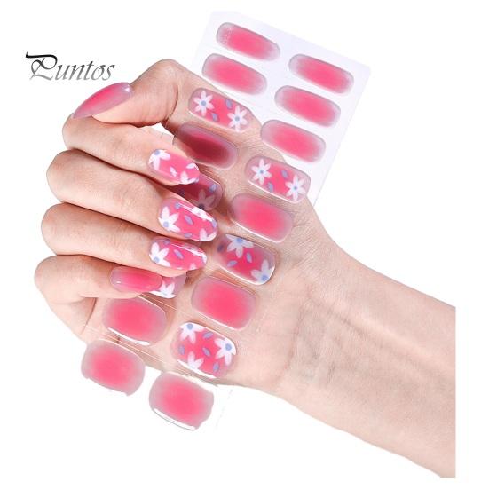 

24 шт., полуотверждаемые УФ-гелевые полоски для ногтей, полузапеченные гелевые накладки для ногтей, легко наносятся и удаляются, наклейки для ногтей с помощью пилочки для ногтей B