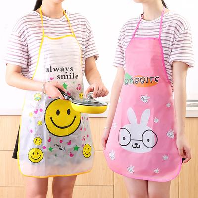 Korean Version of Cute Cartoon Printing Waist Adult Neck Apron Kitchen Oil-proof Cleaning Sleeveless Apron