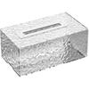 Tissue Box, Wall Mounted Tissue Box Cover Clear Plastic Napkin Holder Rectangular Facial Tissue Dispenser for Bathroom(Silver)