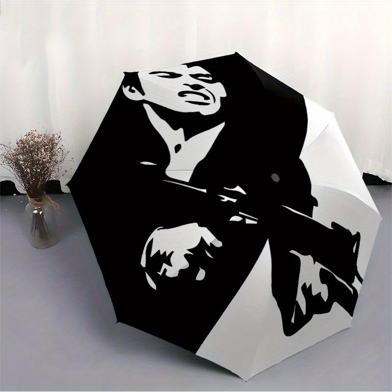 1pc Scarface Automatic Open/close, Portable Folding Umbrella for Women & Men,Compact Parasol,, Durable Frame yy250809195