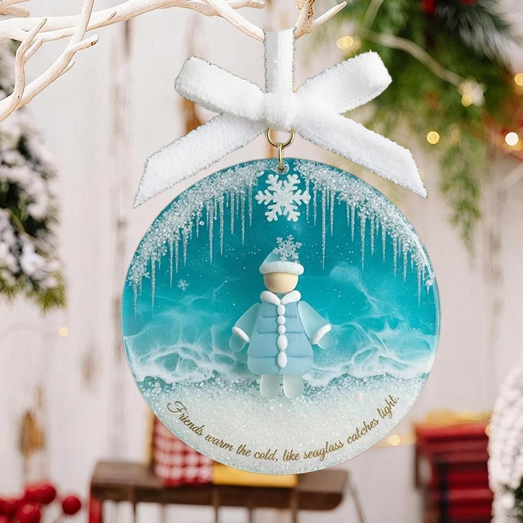Friends Ornaments For Women 2D Acrylic Christmas Tree Pendant Home Decoration Acrylic Friendship Pendant For Tree For Outdoor