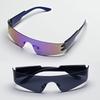 2pcs of Frameless Wrap-Around Glasses for Women Punk Style Futuristic Tint Y2K Flat Top Iridescent Fashion Glasses for Men
