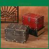 Vintage Wooden Desktop Storage Box With Lid For Home Office Organization
