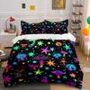 Colorful Mushrooms And Stars Pattern Printed Duvet Cover Set1 Duvet Cover+2 Pillowcasemulti Size Bedroom Bedding Decor