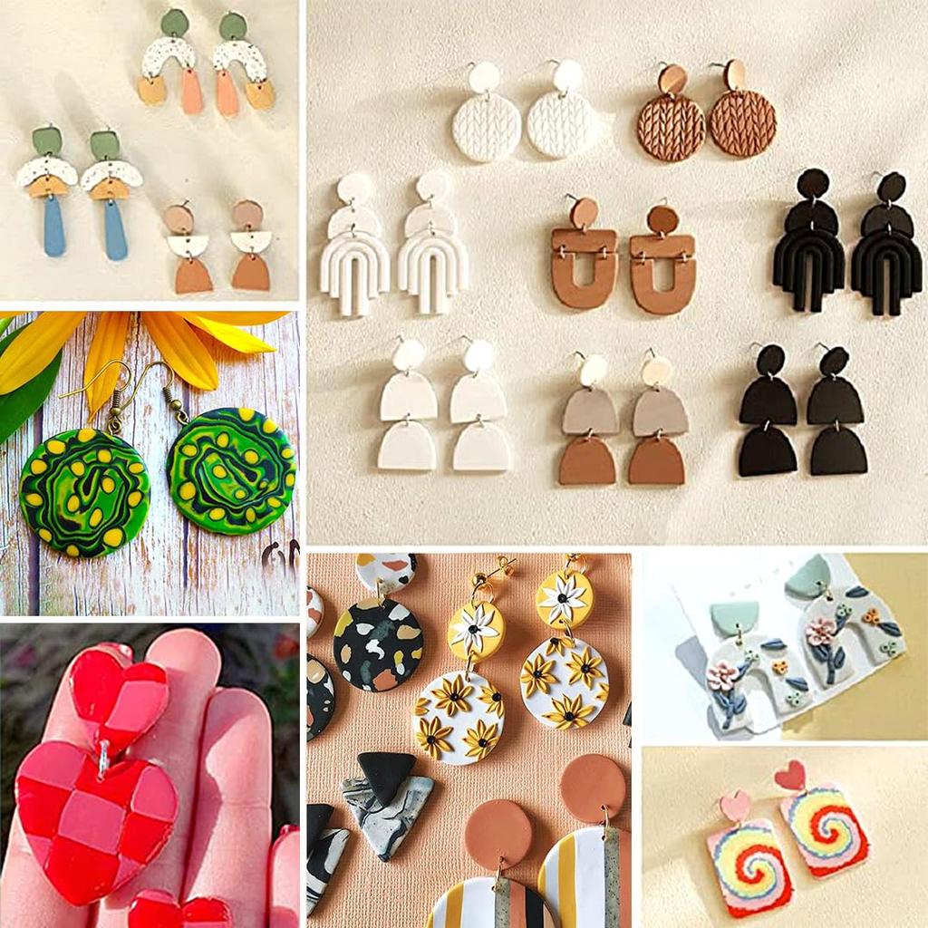 Zayookey 25-Piece Set of Navy Blue Polymer Clay Earring Cutter, Clay Earring DIY Craft Cookie Cutter Cake Tools Squid Game Tools