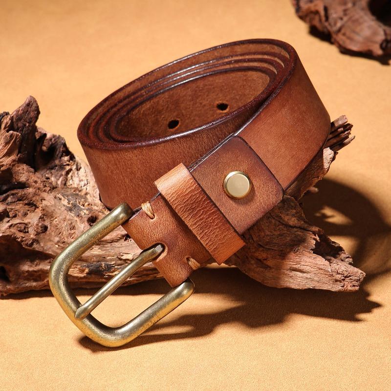 

Meier Washed retro distressed first layer cowhide belt men s genuine leather pin buckle casualjeans belt