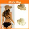 Natural Style Straw Hat For Women, Foldable And Easy To Carry, Ideal For Summer Outdoor Activities In Khaki And Beige