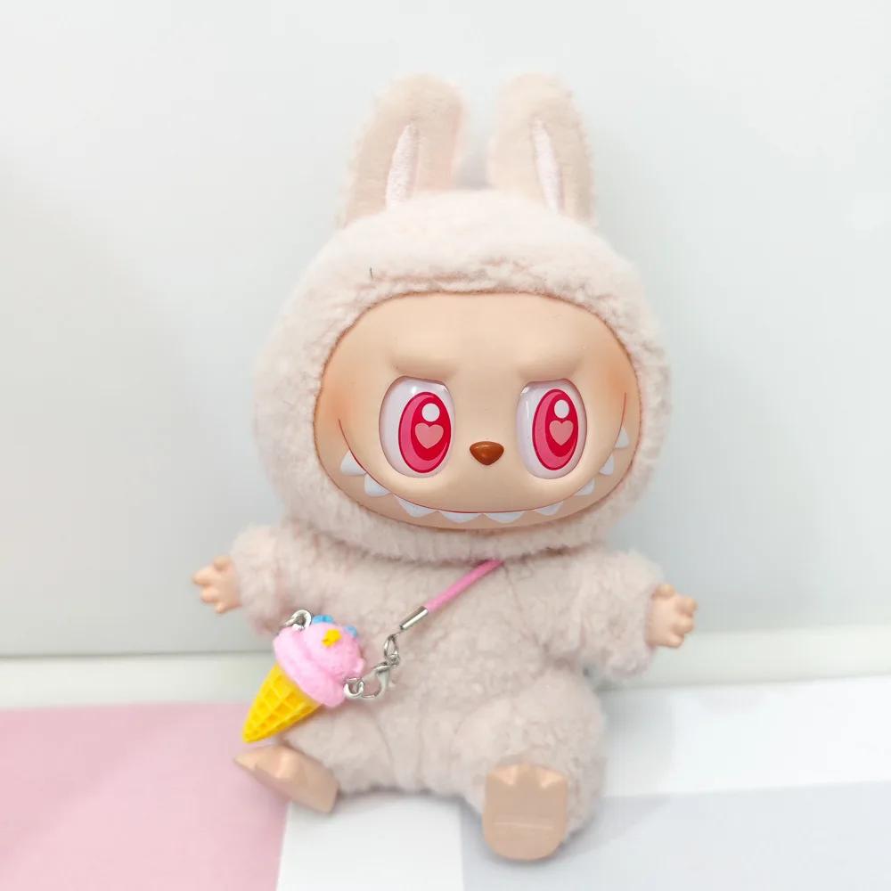 

Для 15/17 см куклы Labubu из винила и плюша Одежда Подвеска Labubu Счастливое фиолетовое платье с бантом Набор аксессуаров для одежды Labubu V1/V2/V3 no doll