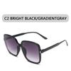 Mode Übergroße Sonnenbrille Damen Luxus Designer Vintage Quadratische Sonnenbrille Klassische Brille für Damen UV400 Großer Rahmen
