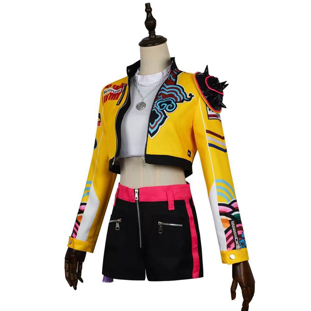 Edgy Streetwear Cosplay Costume For Women - Halloween Outfit For Stage Performance, Festival & Party Wear