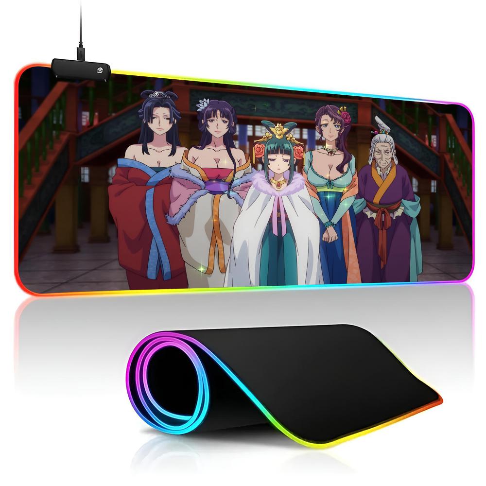 The Apothecary Diaries Mouse Pad game RPG 40x90cm Mouse Mat Gaming Mousepads LED Keyboard Mats Luminous Desk Pads Mouse Pad For