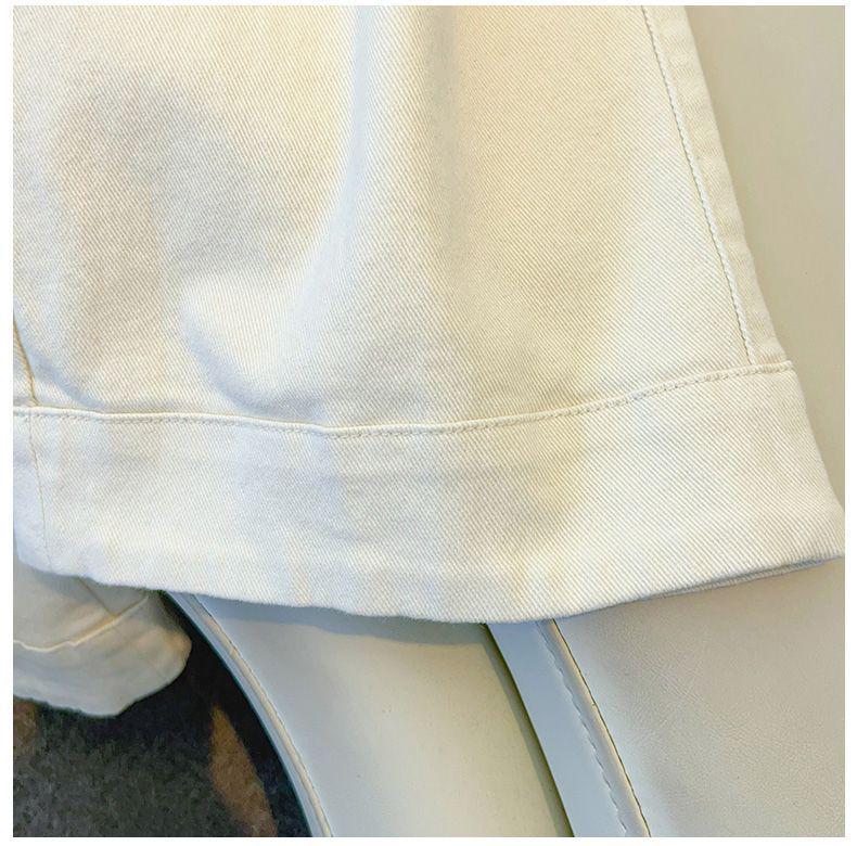 Women's Fleece-Lined Wide-Leg Pants: Solid Color, New Autumn/Winter Straight-Leg Petite Jeans.