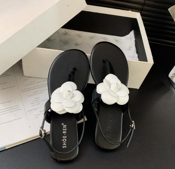 

Fashion Flip flops sandals women summer ladies shoes flower flip flops flat beach sandals designer sandals 39 чёрный