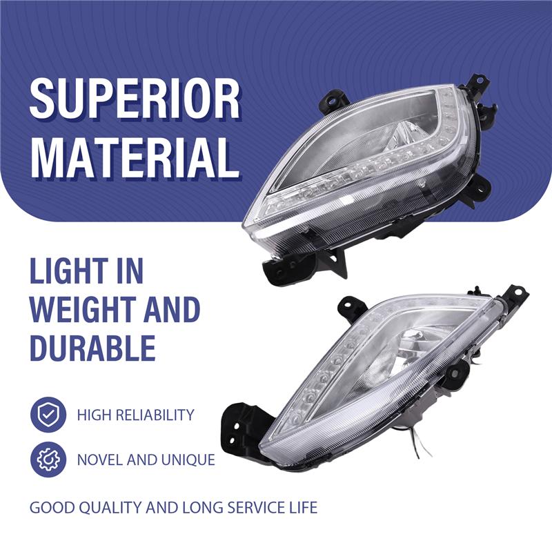 A28G-Front Bumper LED Fog Light Lamp For Hyundai Elantra GT I30 2012-2016 Car Accessories Foglamps
