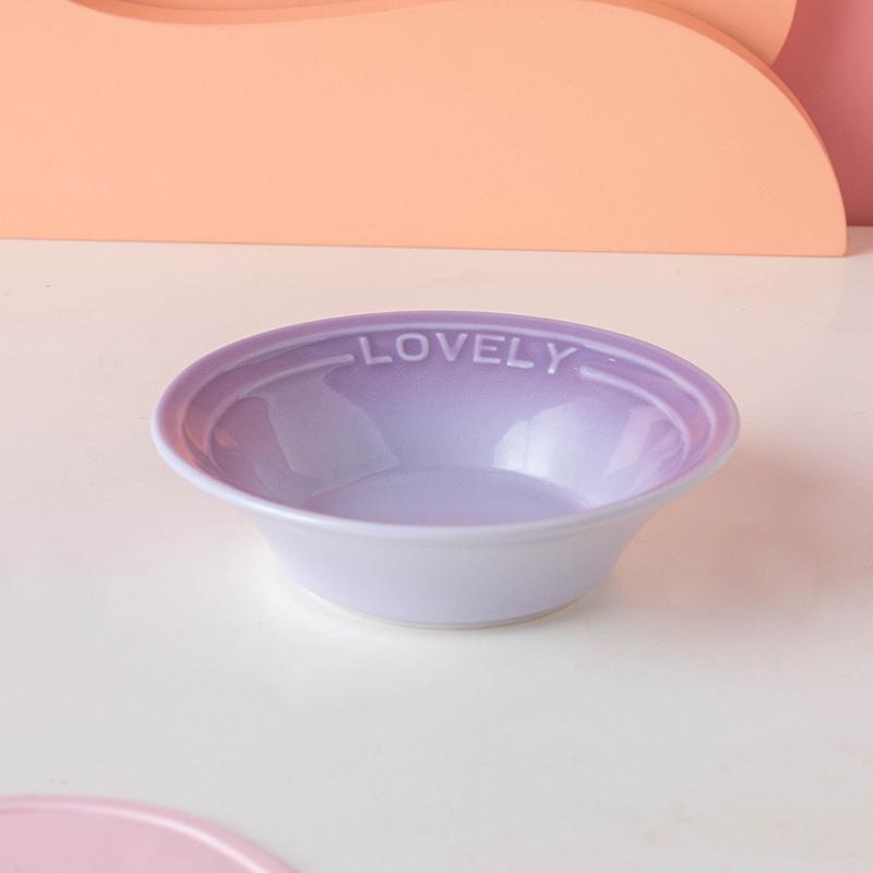 Cat Food Tray Nordic Style Ceramic Bowl Available in Multiple Colors Pet Bowl Water Bowl Cat and Dog Food Bowl Acrylic Stand