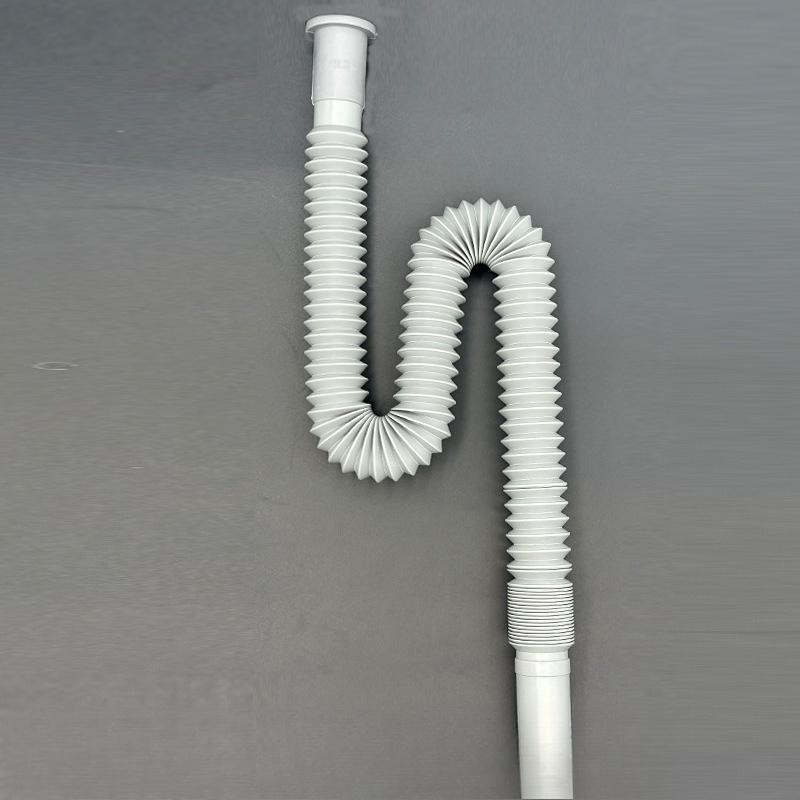 White 1-Pack Expandable Flexible Kitchen Sink Sewer Pipe Bathroom Drains Tube Wash Basin Plumbing Rainwater Down Spout Hose