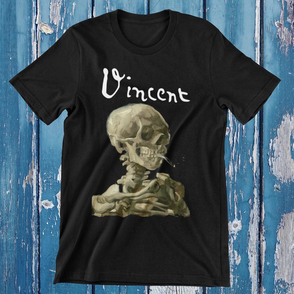 Van Gogh Skeleton Tee | Punk Goth Artist Shirt | Cigarette Painting Top | Post-Impressionist Art T-Shirt | Dark Aesthetic Fashion