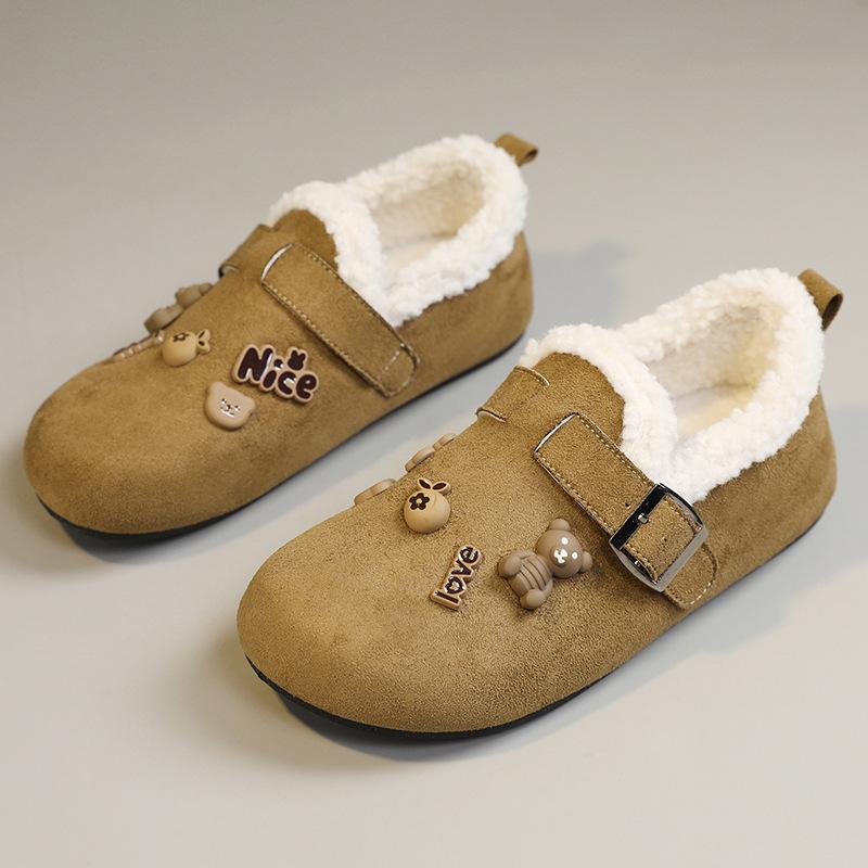 Women's Fashion Slip-On Soft-Sole Winter Warm Fleece-Lined Snow Boots with Fleece Lining, Slip-Resistant Casual Sports Fuzzy Cotton Shoes