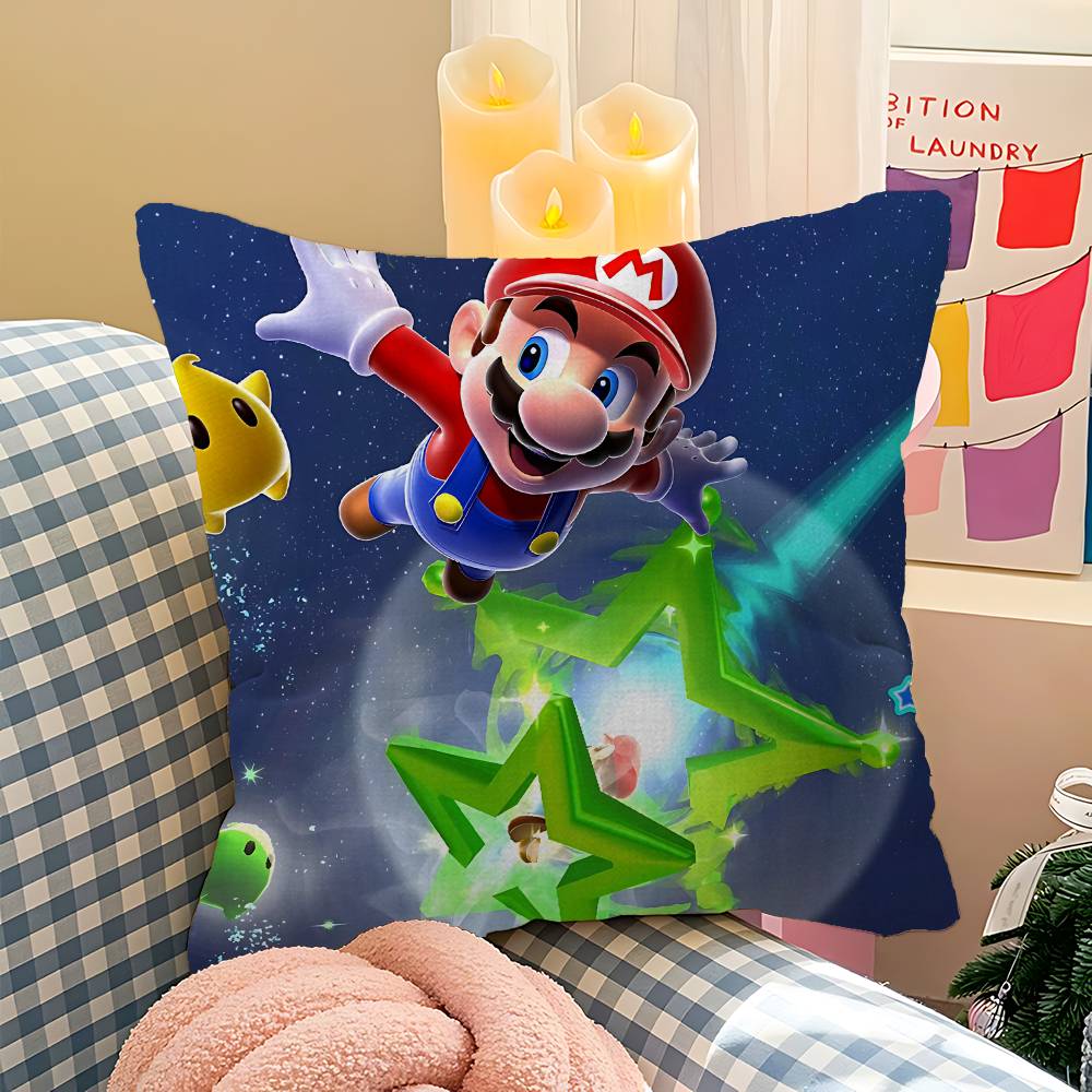 Game M-Mario-O Cartoon Pillow Anime Pillow Sofa Bed Head Pillow Cover Cushion Cover 45X45 Cm Fashion