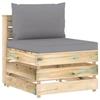 VidaXL Section Centrale Modulaire Avec Coussins Meuble De Terrasse Canapé Central De Patio Canapé De Jardin Extérieur Bois 3074508