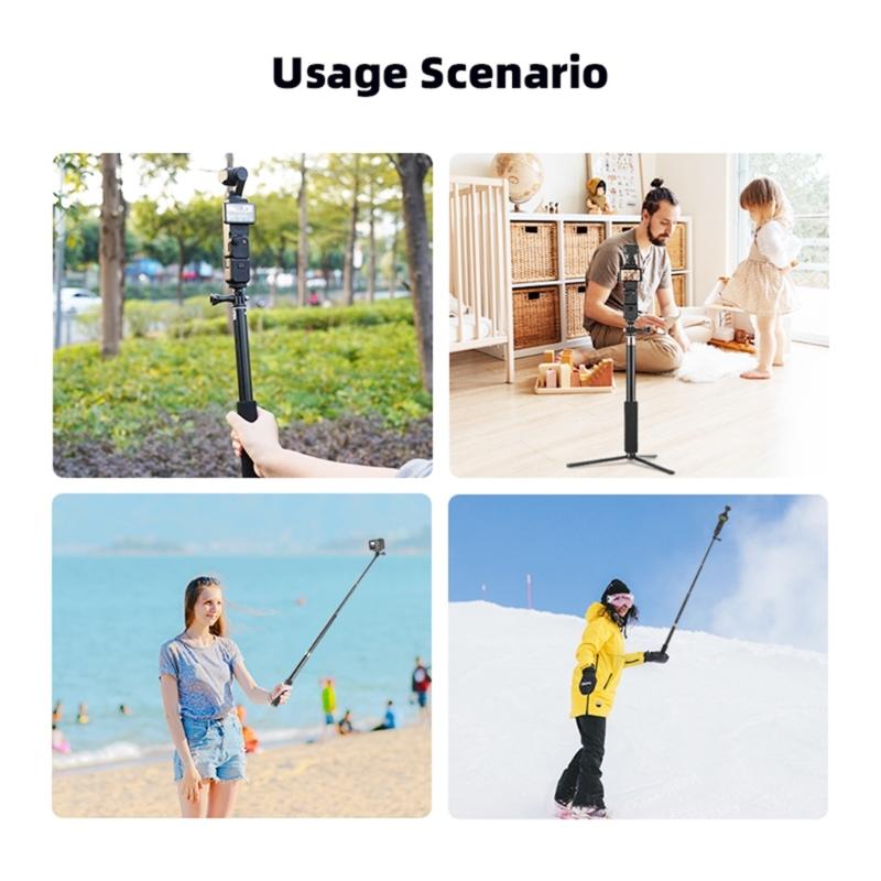 Extendable Gimbal Cameras Extension Rod Foldable Sports Cameras Selfie Stick for Pocket 3 Vlog Accessories