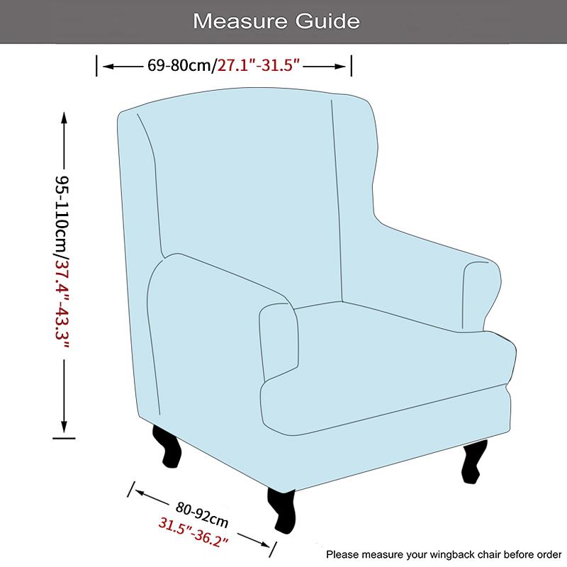 Copridivano per poltrona Wingback, 2 pezzi/set, copridivano elasticizzato, copripoltrona, protezione per mobili, fondo elastico per soggiorno