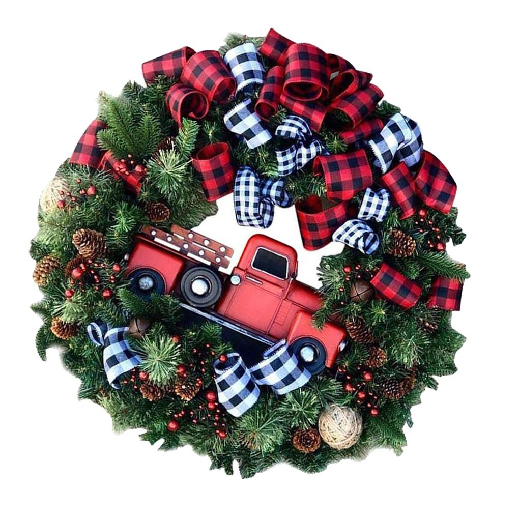 Christmas Wreath Ornaments Interesting Window Door DIY Scene Layout Simulation Pine Hanging Decoration Holiday Pendant Prop