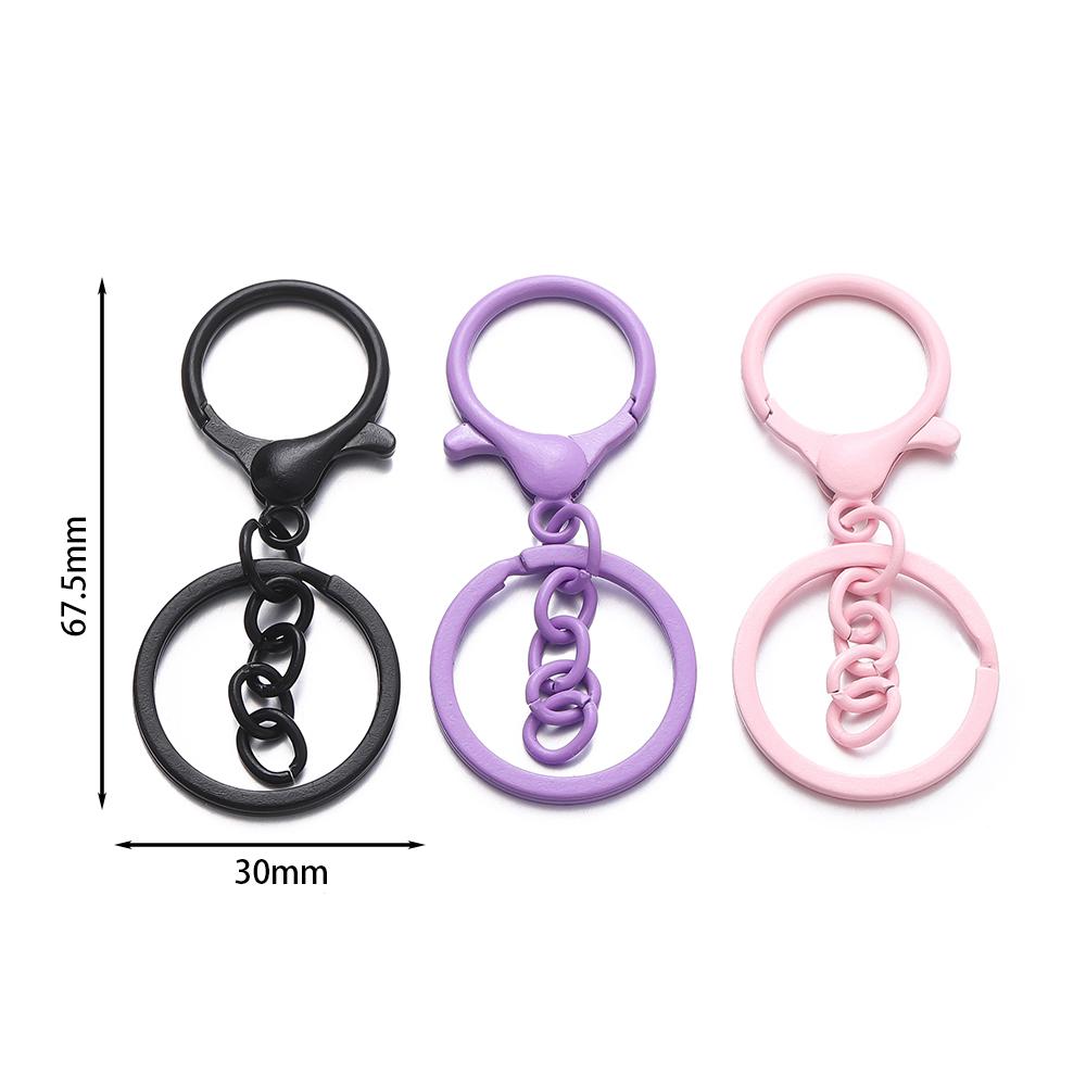 5Pcs/Lot Colorful 30mm Keyring Lobster Clasp Hook Connectors for DIY Keychain Connector Key Ring Jewelry Making Accessories
