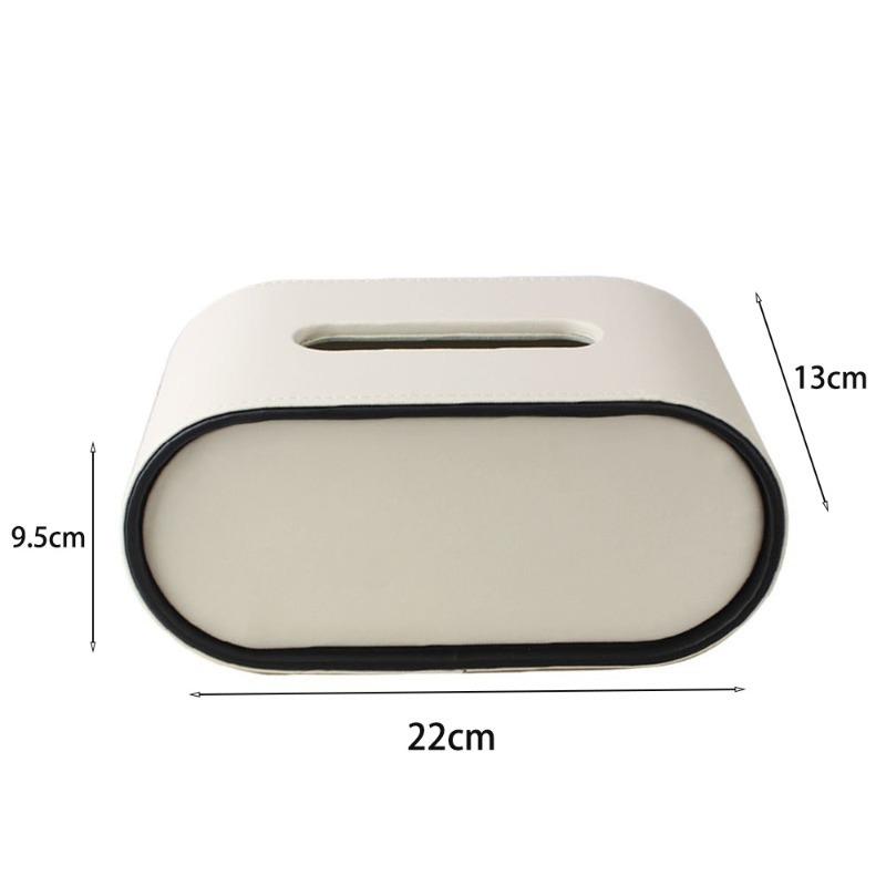 High-end Luxurious Creative Leather Tissue Oval Tissue Box Living Room Bedroom Desktop Napkin Storage Box organizadores