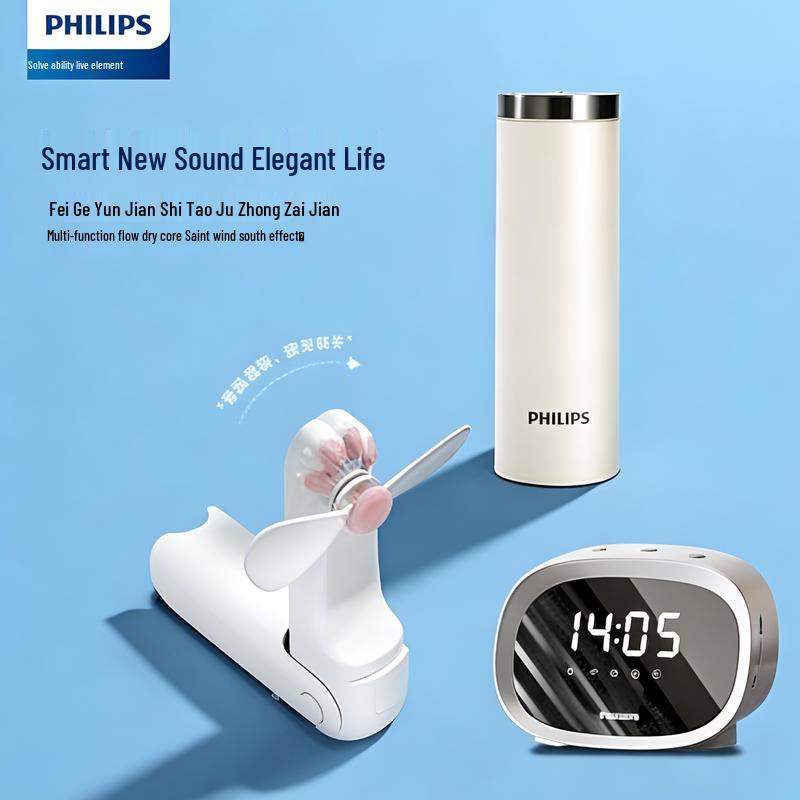 Philips Insulated Mug and Smart Clock Bluetooth Speaker Gift Set