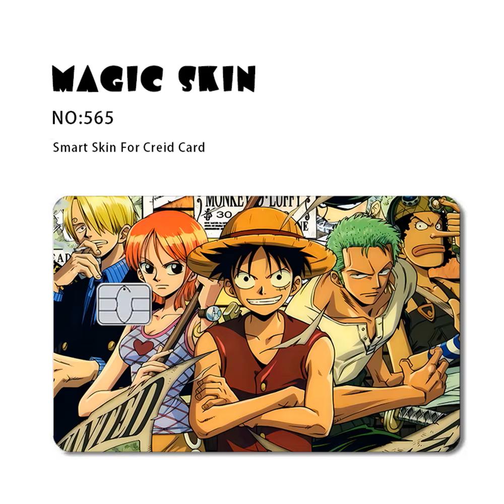 Anime One Piece Luffy Zoro Ace Robin Matte Pvc Sticker Film Tape Skin For Credit Card Debit Card Bank Crds Stickers Decal Toys