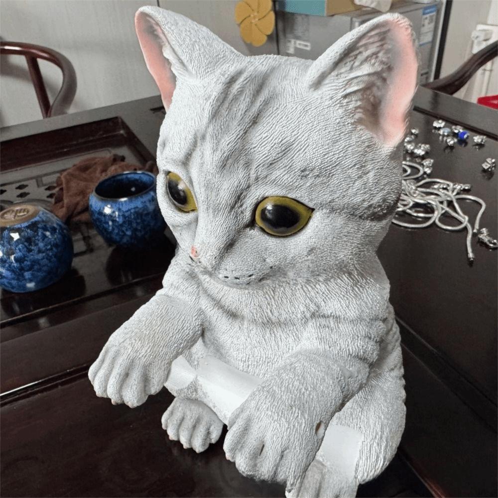 Simple Installation Cat Toilet Paper Holder 3D Cat Shape Hanging Paper Towel Stand  RV Travel