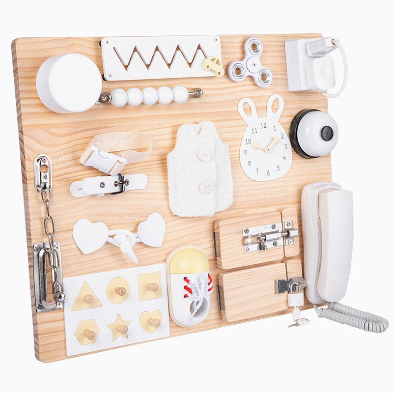 Holz Aktivitätstafel Zubehör: Pädagogisches DIY-Spielzeug für Kinder zur Förderung der Hand-Auge-Koordination und der Eltern-Kind-Interaktion