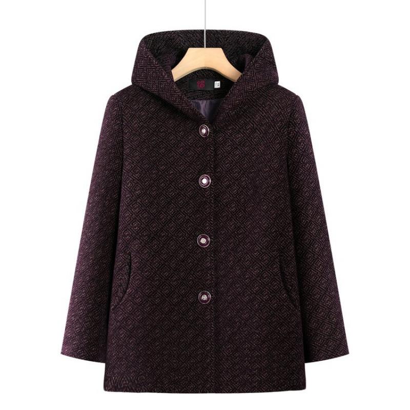 

Coat old winter women s medium and long coat thickened noble hooded coat 5XL [recommended 150-80kg] фиолетовый