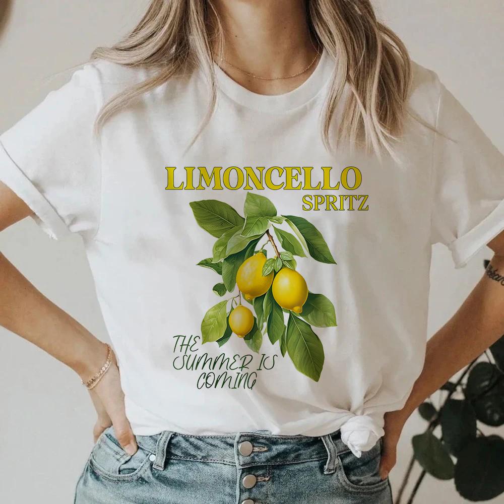 Retro Limoncello La Dolce Vita Tee Lemon Shirt Italy Tshirt Short Women Tshirt Summer Casual Tshirt Aesthetic Lemon Clothes