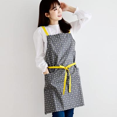 Representante (Representante) Avental Feminino Escandinavo com 2 Bolsos Estampa Floral Comprimento Elegante 73cm (Polca Habitual) Cinza GY 540718-MAIL Presente