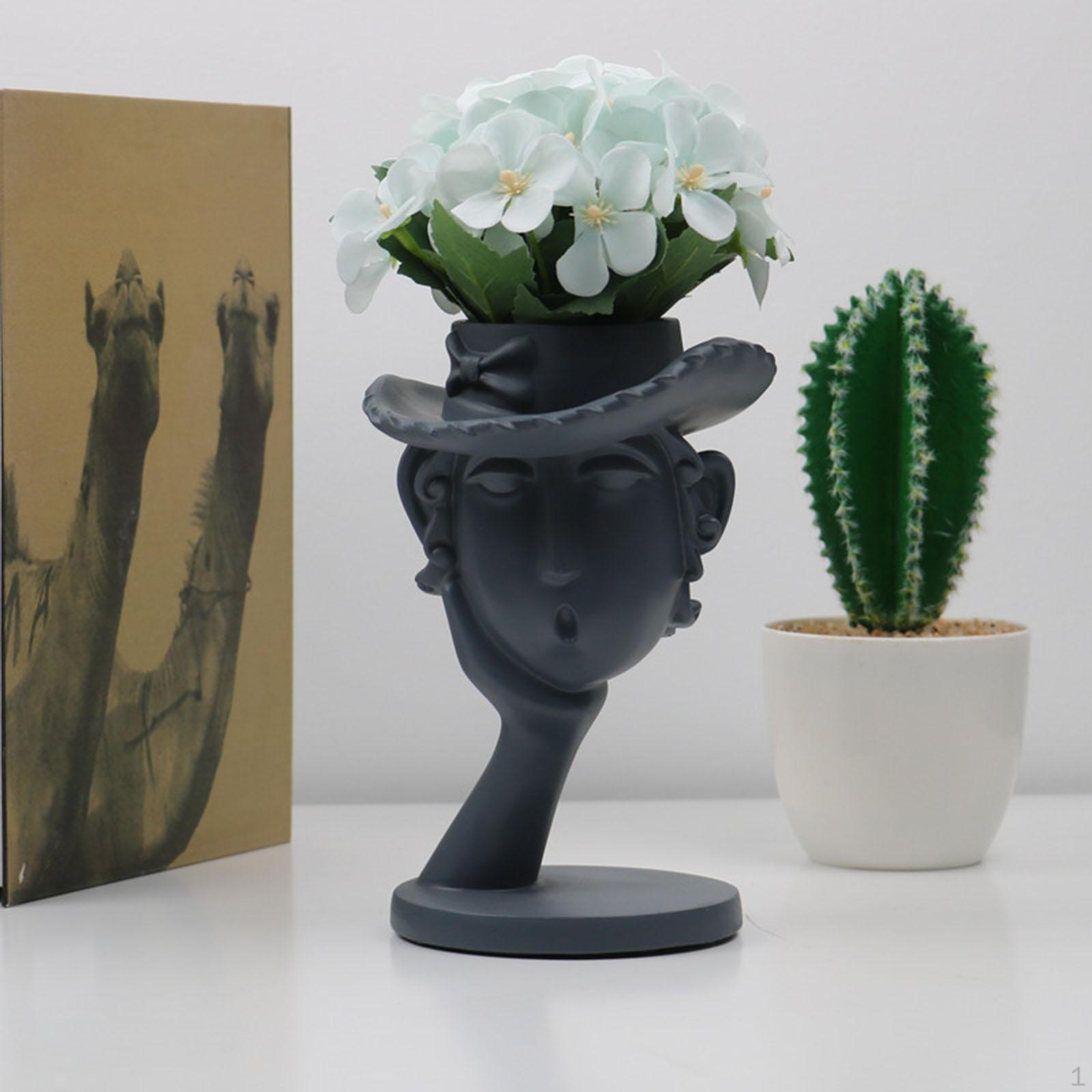 

Pot Bunch Bud Ve Resin Statues Figurines for Furnishings Bedroom Kitchen чорний