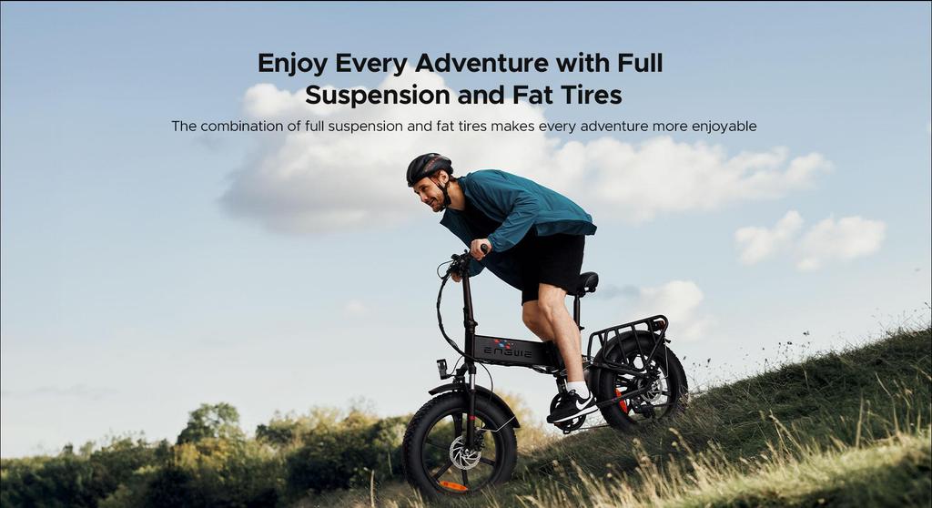 ENGWE Engine X Off-Road E-Bike – 250W Motor, 120km Range, 20x4.0 Wide Tyres and Shimano 7-speed Gearbox for City and Off-road Riding
