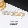 Gold-Plated Crescent Pearl Zirconia Stud Earrings: Starry River Light Luxury Commute Versatile Design