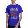 America Turns 250 I Turn 50 1976 50th Birthday T Shirts Unisex Shortsleeve Usa Flag Tshirts Streetwear Tee Tops Pure Cotton
